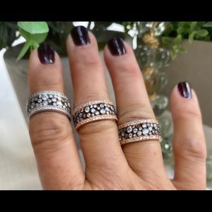 Sterling Silver cubic Zirconia Setting bubble ring